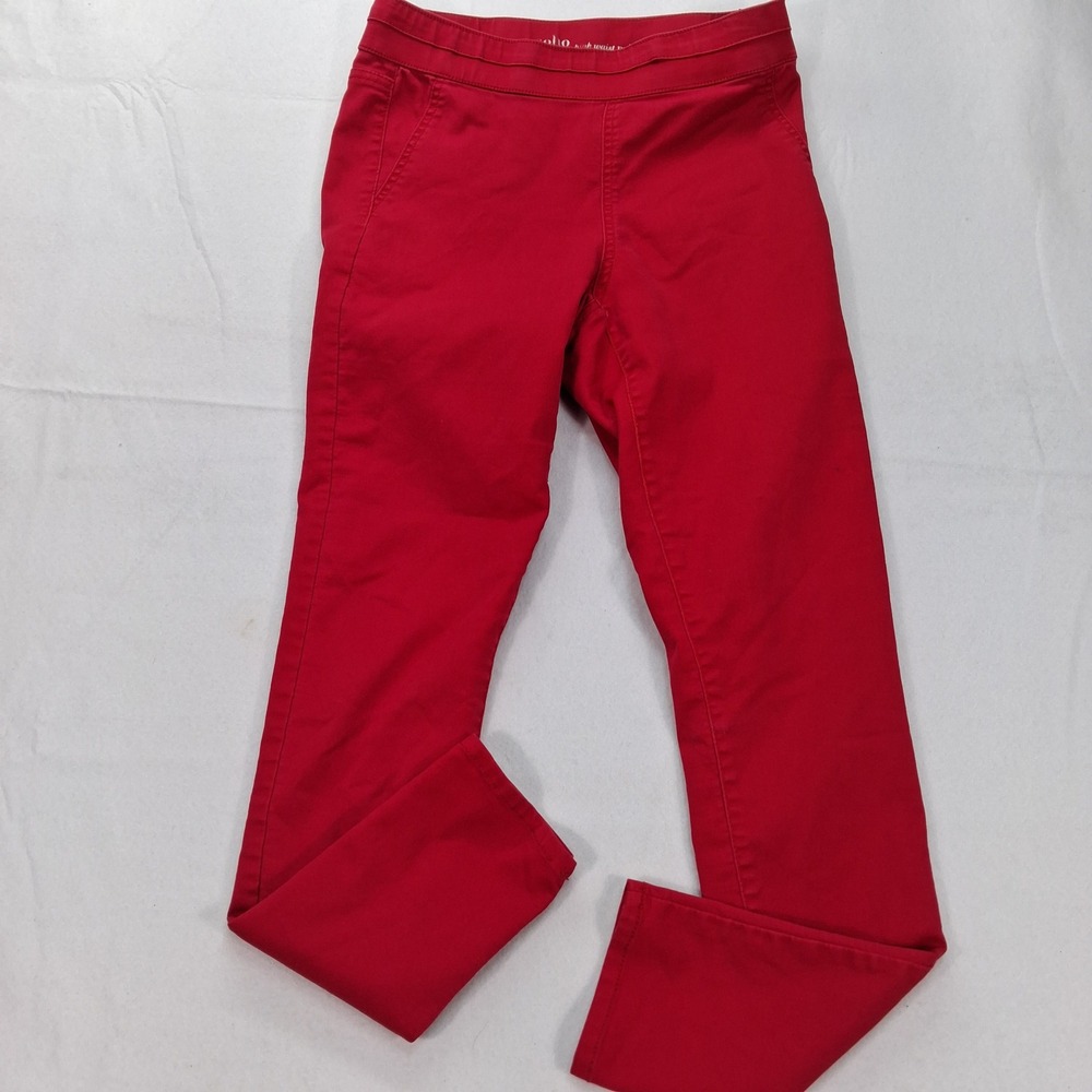 New York & Company Leggings Womens M Soho Jeans High Waist Pull-On Red EUC